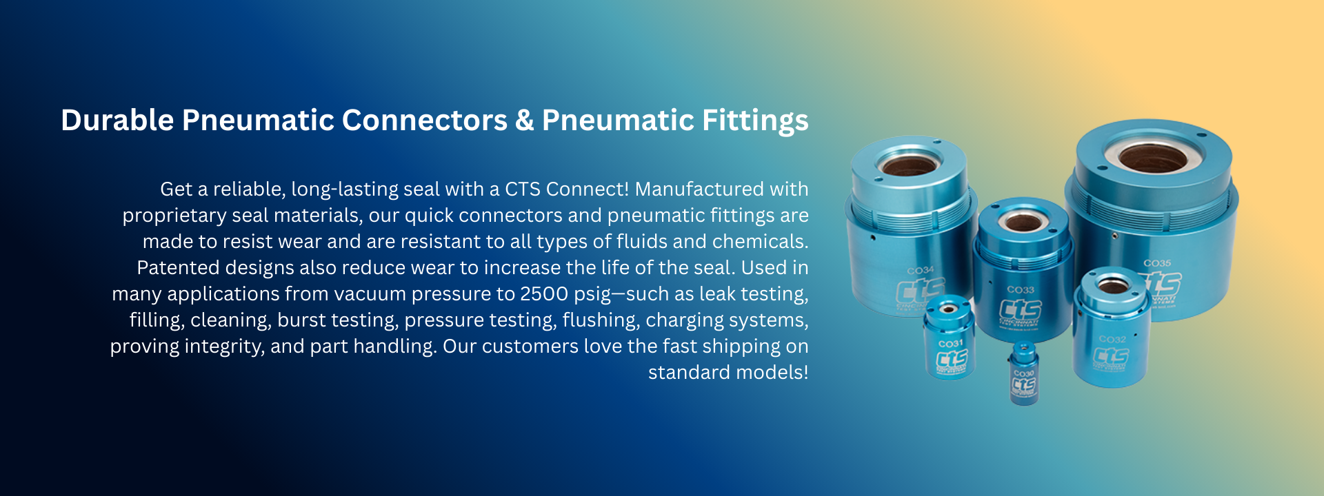 High-performance quick connectors designed specifically for leak testing applications in industrial environments. Provide secure, airtight connections for air pressure and vacuum testing systems, ensuring precision and repeatability in production quality control.